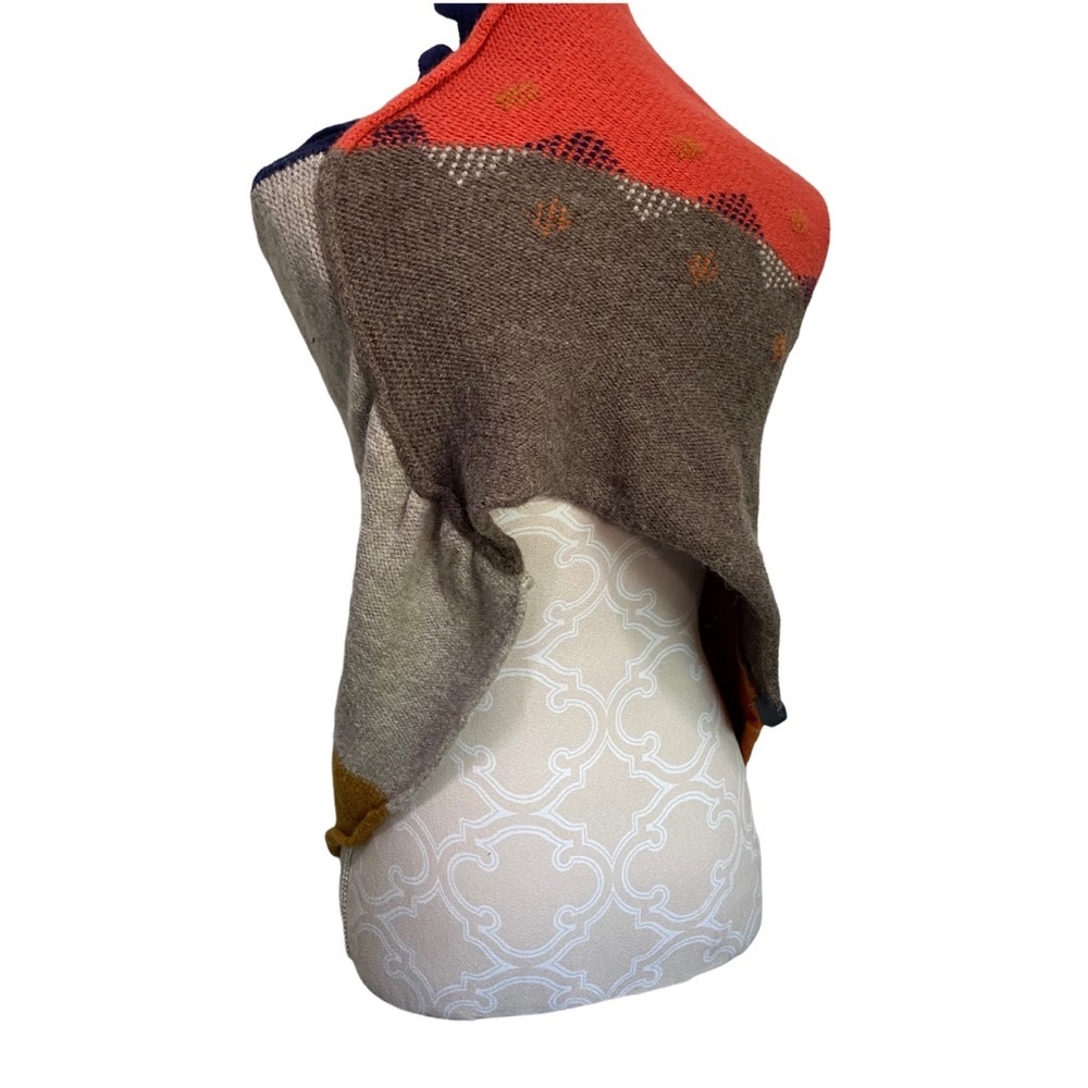 Turtleneck Poncho Lagenlook Handmade Sonoma Thick Wool - Picture 4 of 12